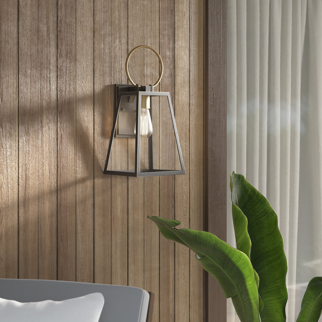 Candina Antique Bronze Outdoor Wall Lantern Wade Logan® 