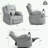 Power Swivel Rocker Recliner Chair with Massgae, Heat, USB and Type-C Charging Port-1720295808