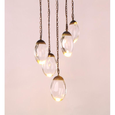 Lustre suspendu avec chaîne en métal léger