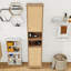 Armoire de salle de bain avec 1 porte, tablette réglable, 3 tiroirs et rangement ouvert