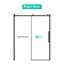 Porte de douche de 56 à 60 po x H 76 po, verre trempé, supports noir mat, coulissant lisse, revêtement à l'eau, verre de rénovation de salle de bain H 76 po, style, accessoires, mouvement, finition facile à nettoyer, rafraîchissement