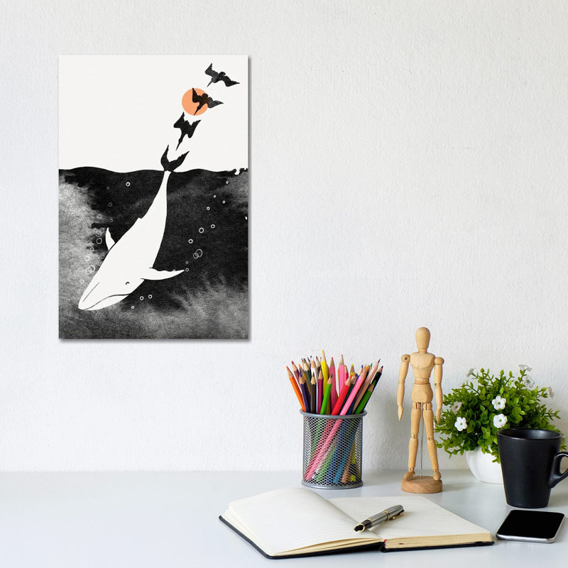 Dive Into Happiness by Lim Heng Swee - Wrapped Canvas Print, 20.32 cm H x 30.48 cm W