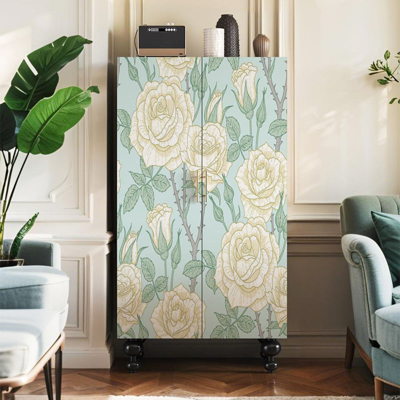 Armoire de rangement à motif floral