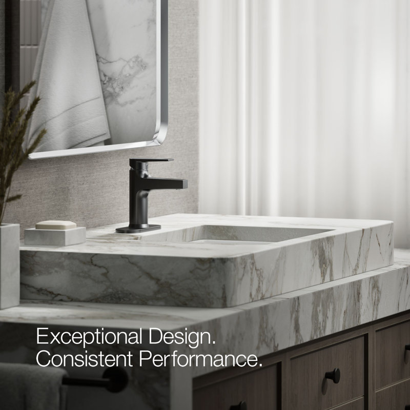 Taut Single-Control Lavatory Faucet with Escutcheon, Matte Black