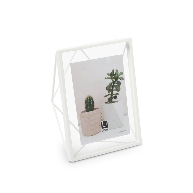Matte Brass Geometric 5x7 Floating Picture Frame