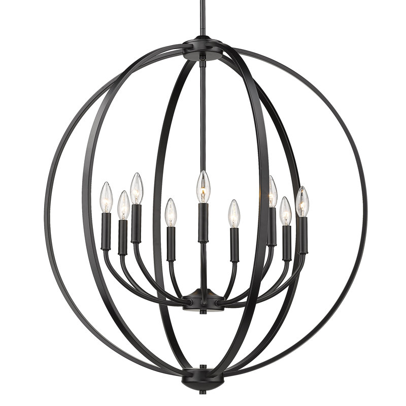 Petitt 9 - Light Dimmable Chandelier, Matte Black, No Shade