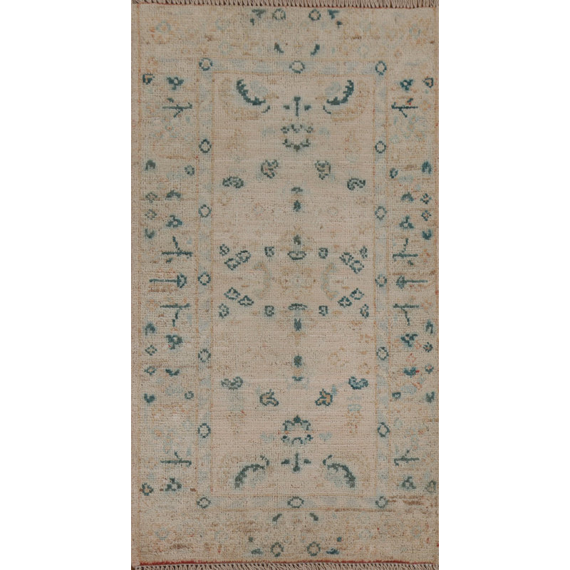 Tapis unique en laine beige 1 pi 10 po x 3 pi 8 po New Age