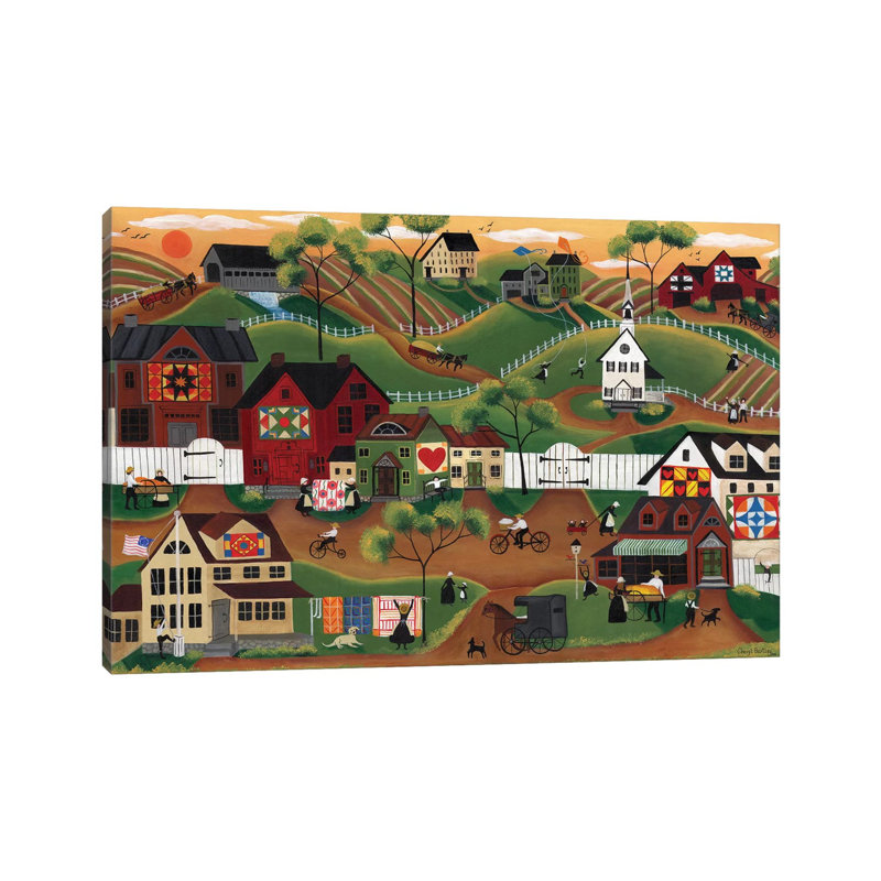 Amish Quilt Village by Cheryl Bartley - Wrapped Canvas Gallery-Wrapped Canvas Giclée, 66.04 cm H x 45.72 cm W x 3.175 cm D