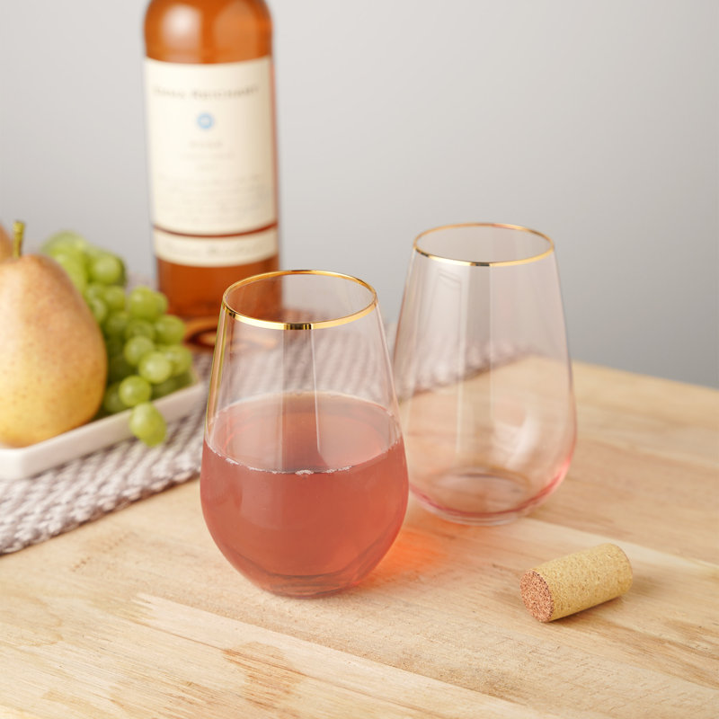 Verre à vin sans pied Rose Crystal