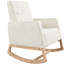 Chaise berçante rembourrée de mousse beige et crème confortable pour un balancement paisible