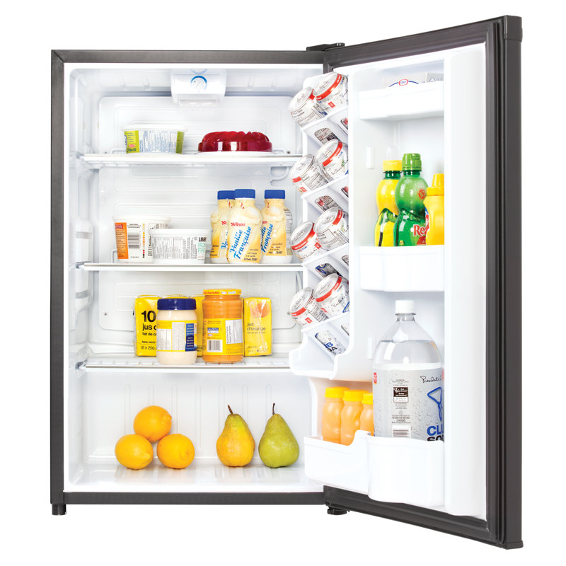 Compact Black Energy Star Freestanding Refrigerator with Reversible Door