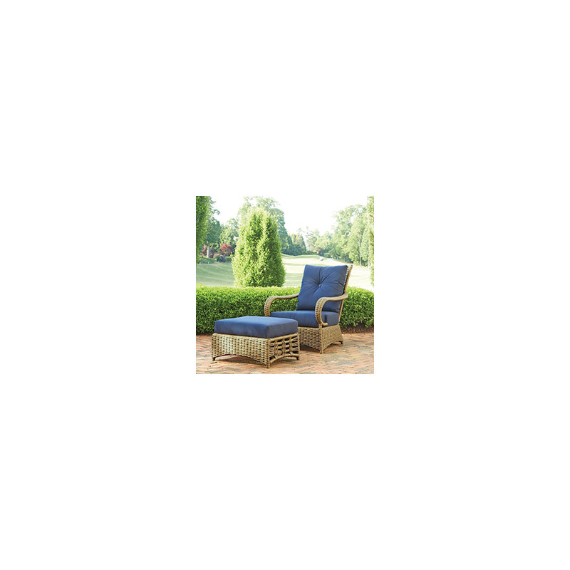 Magnolia Outdoor Ottoman, Burson Indigo