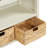Vintage Wood Accent Chest, Console Table With 3 Water Hyacinth Woven Baskets-1326829789