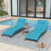 2-Piece Foldable "S"-Shaped Reclining Chaise Lounge Set With Adjustable Backrest And Foldable Rattan Coffee Table