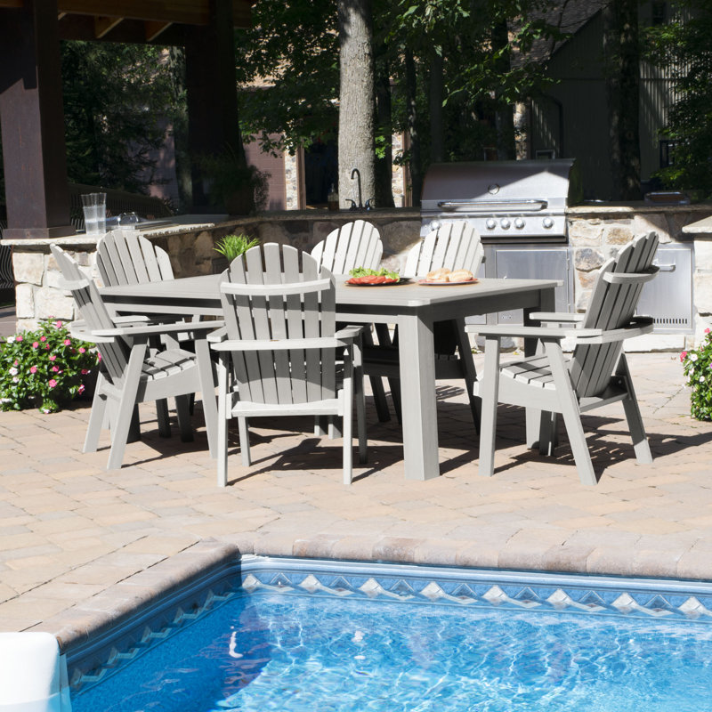Ensemble repas pour 6 personnes Macias, H 40,5 po x l 84 po L 115 po, Gris havre