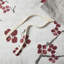 Housse de couette pour très grand lit et taie décorative - coton, motif à losanges, motif de branches de cerisier en fleurs 100% coton élégant, imprimé floral, boutonné, sans insert