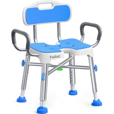 Ergonomic H-Shaped Shower Chair for Elderly and Disabled with Padded Back & Arms