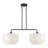 2 Light Soft Gold Large Linear Chandelier With Hand Crafted Off-White Color Fabric Hardback Shades-1979078120
