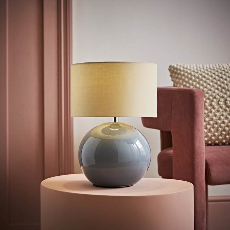 Motes Ceramic Table Lamp, Natural, No, Green