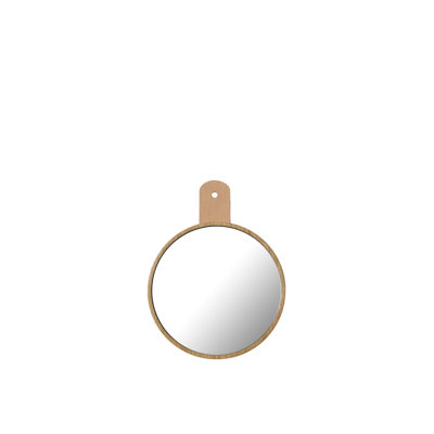 Alle Round Solid Wood Framed Wall Mirror
