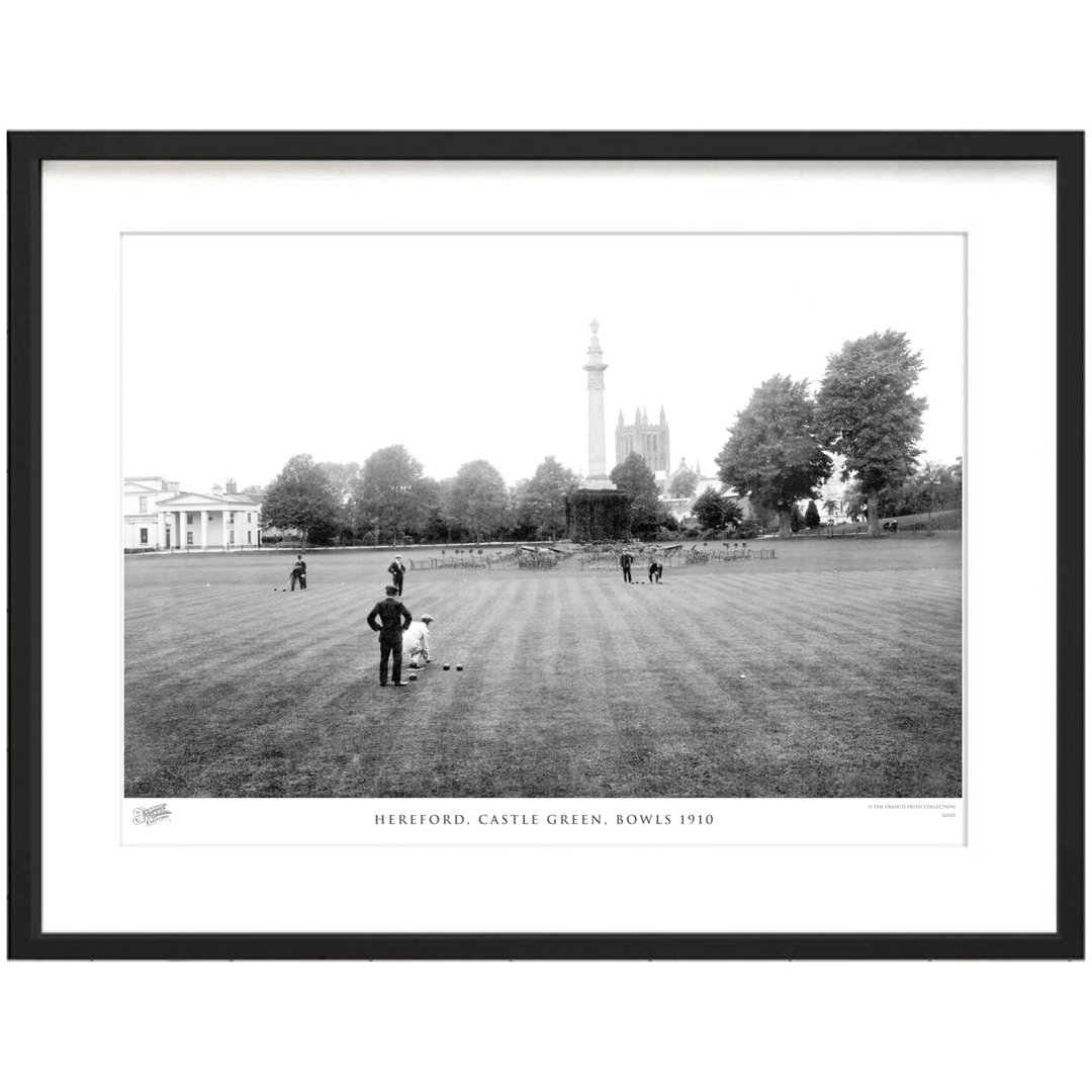 'Hereford, Castle Green, Bowls 1910' by Francis Frith - Picture Frame Photograph Print on Paper