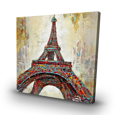 Abstract eiffel tower - 32"x32" art on canvas