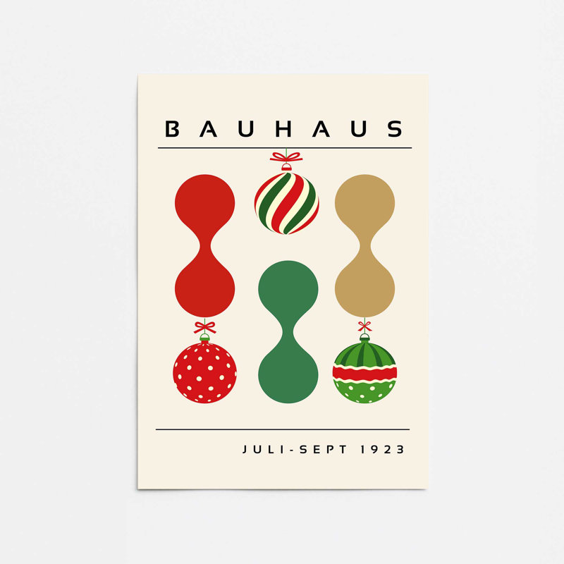 Ornements de Noël rétro Bauhaus, Papier, H 14 po x l 11 po