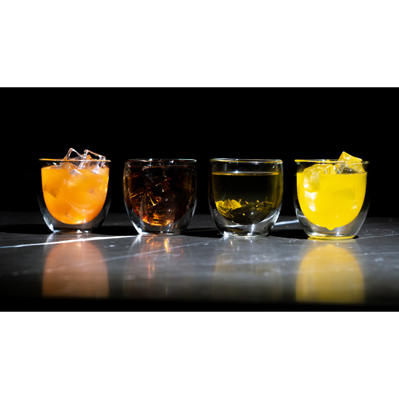 8.5oz Double Wall Insulated Glass Coffee Mugs Set of 4