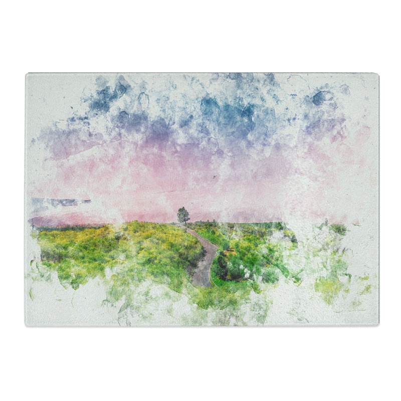 Tempered Glass Driving Through Tenerife Chopping Board, 20 cm x 28.5 cm