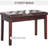 Faux Leather Covered Duet Piano Bench, Brown, With Strong Wooden Support Chair, Stable Base