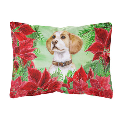 Coussin décoratif intérieur / extérieur Beagle Poinsettas