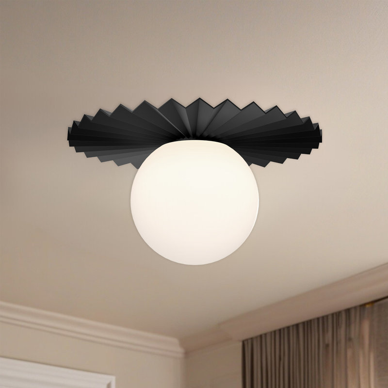 Plafonnier encastré 1 lumière Laki, Noir mat, H 6,63 po x l 11,88 po x P 11,88 po