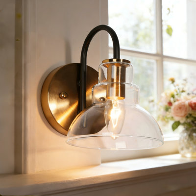 Mitchal 1 - Light Dimmable Brass/Black Sconce
