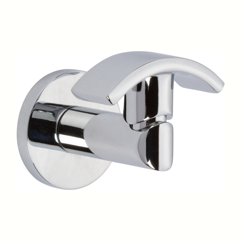 Sine Wall Mount Single Robe Hook, Polished Chrome