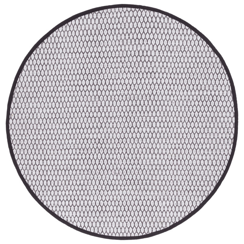 Modena Hand Woven Cotton Geometric Rug, Round 6'
