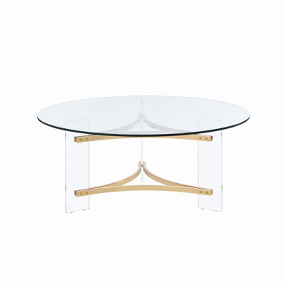Table basse à finition dorée