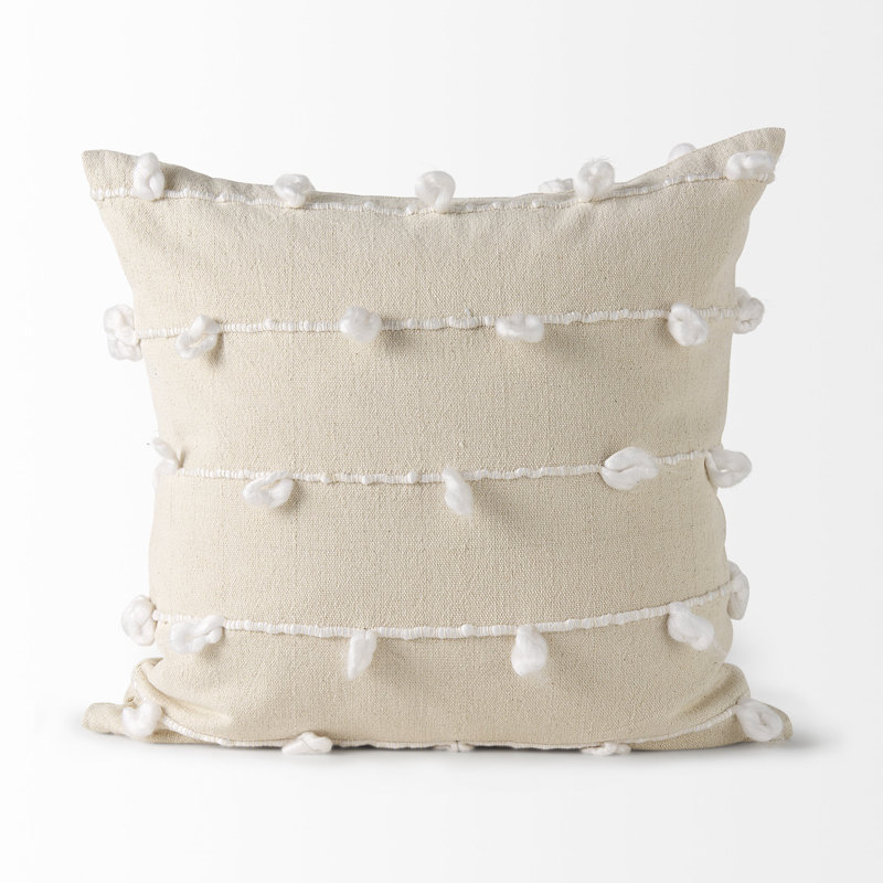 Striped Cotton Reversible Pillow Cover, Height(20") x Width(20")