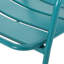 Fauteuil en fer turquoise : un rêve de détente en plein air, 60,6 cm de profondeur, 67,3 cm de largeur, 63,2 cm de hauteur, 6,3 kg. Profitez d'un moment de détente avec style.