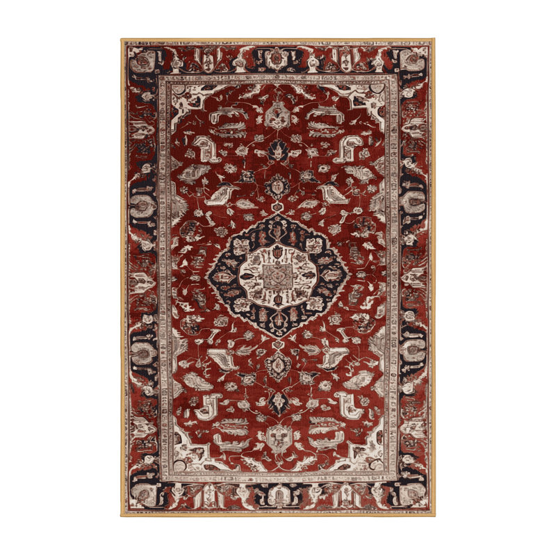 Machine Washable Persian Brown Area Rug, Rectangle 8' x 12'