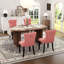  Table de salle à manger Farmhouse, table de salle à manger extensible rectangulaire avec chaise de salle à manger en velours capitonné-1739602314-1739602353-1739602356