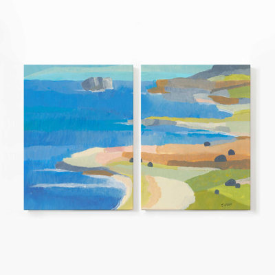 Fantaisie côtière irlandaise | Impression sur toile 2 panneaux