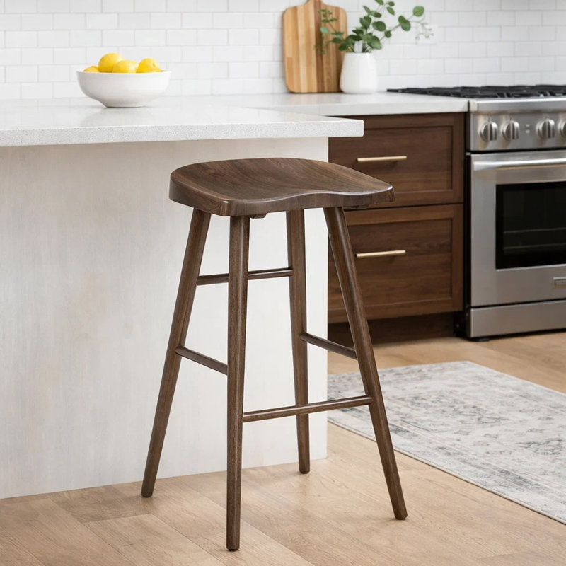 Ensemble de 2 tabourets de bar 30 po Vira, siège brun avec repose-pieds Vira, Tabouret de bar (siège d'une hauteur de 29 po)