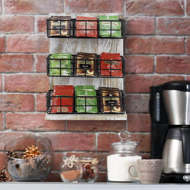 MyGift Metal And Wood Tea Box