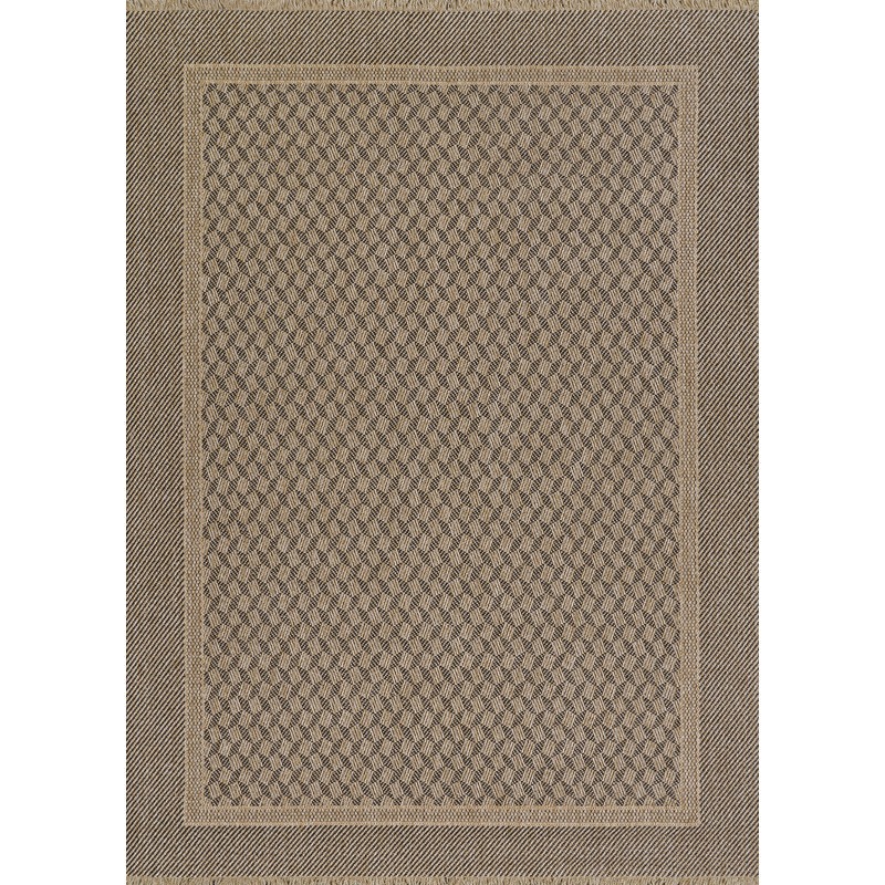 Penncross Symmetry Natural-Black Indoor/Outdoor Area Rug, Rectangle 6 pi 6 po x 9 pi