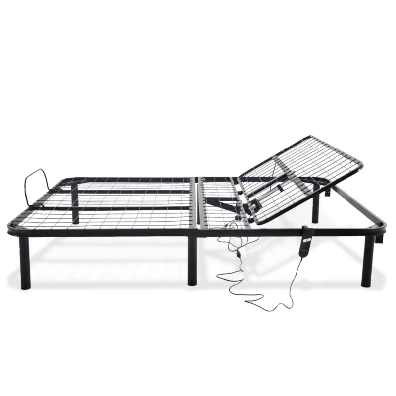 Base de lit grand format Head Up Only, support de poids de 850 lb, installation facile, base réglable en acier noir avec fonction, et fiable, aucun sommier tapissier requis
