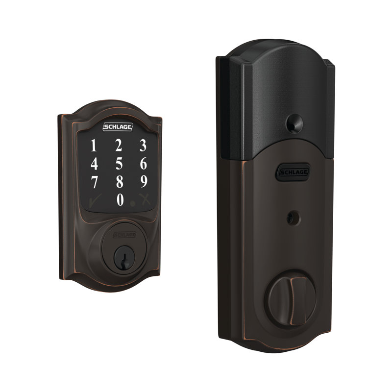 Single Cylinder Keyless Electronic Deadbolt, Aged Bronze