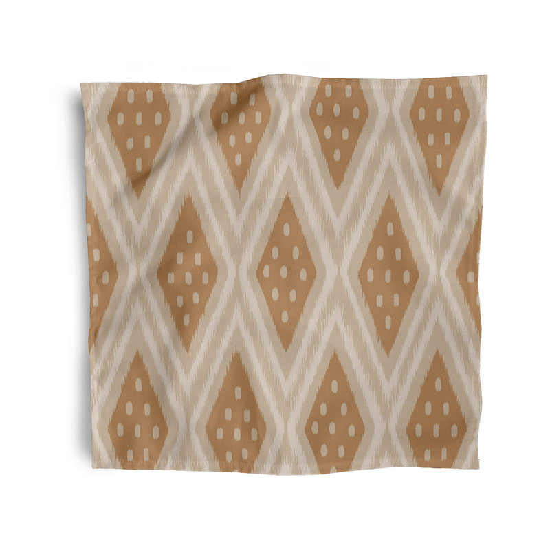 Seaberg Polyester Ikat Square Napkin, Brown