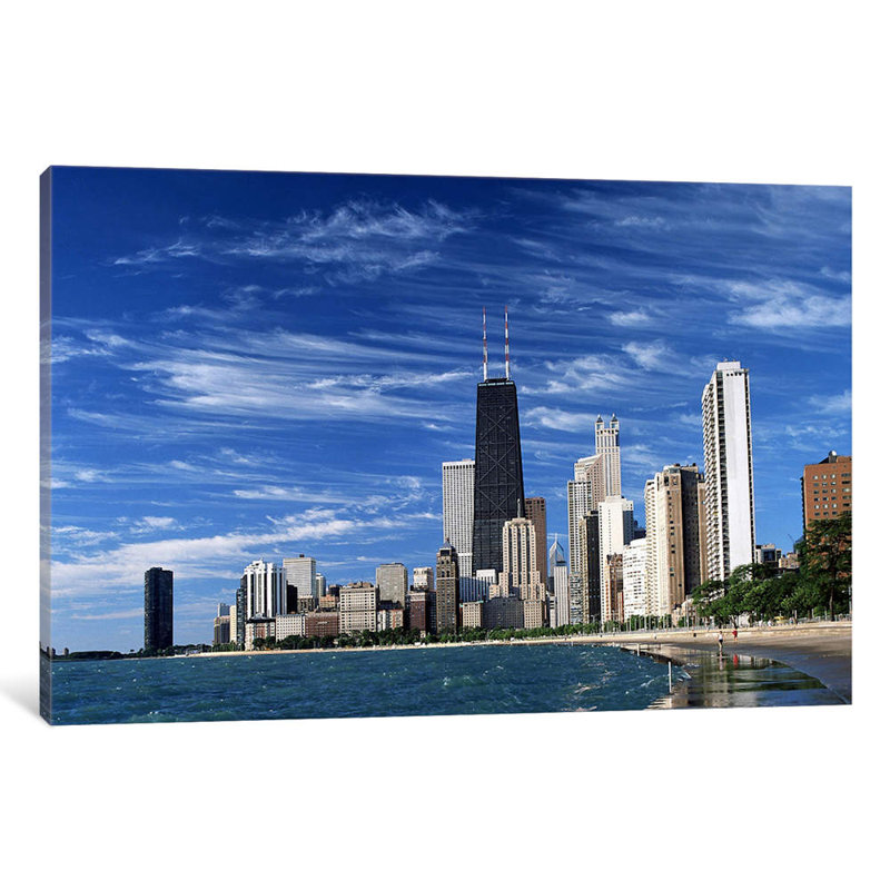 Downtown Chicago - Print on Canvas, 101.6 cm H x 66.04 cm W x 1.91 cm D, Wrapped Canvas