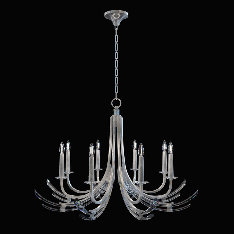 Trevi 8 - Light Chandelier, Silver Leaf