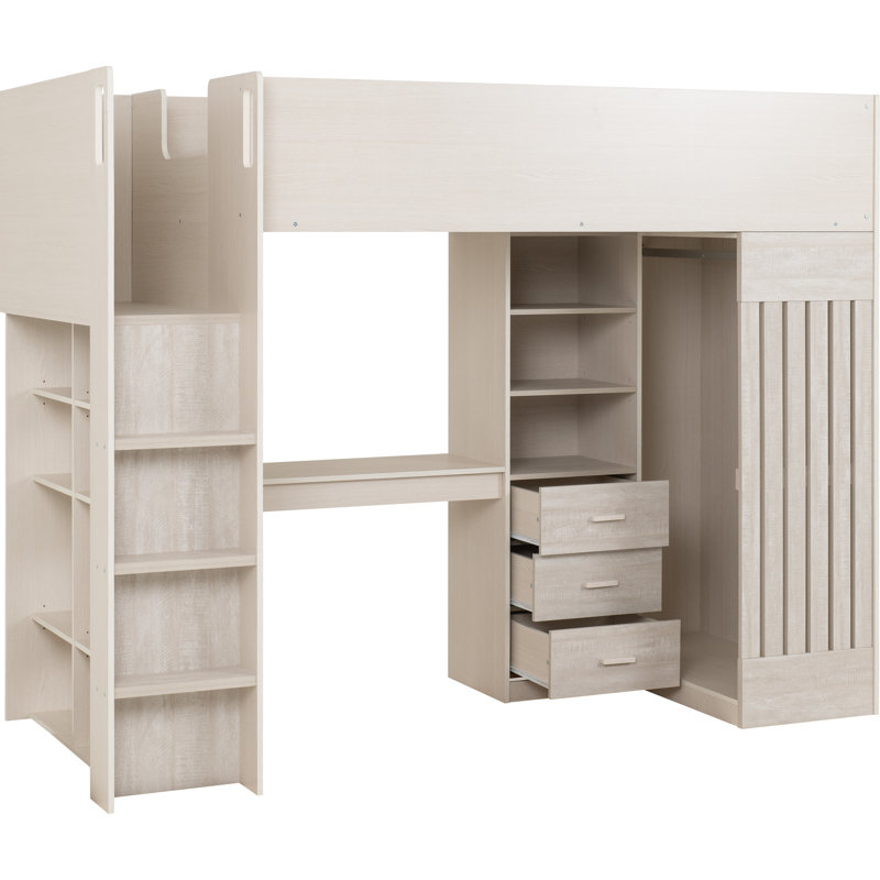 Single (3') Cabin High Sleeper Loft Bed with Built-in-Desk by Isabelle & Max